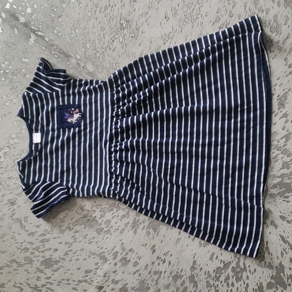 Hannah Andersson Stripe Unicorn Pocket Dress Sz10 - Picture 1 of 5